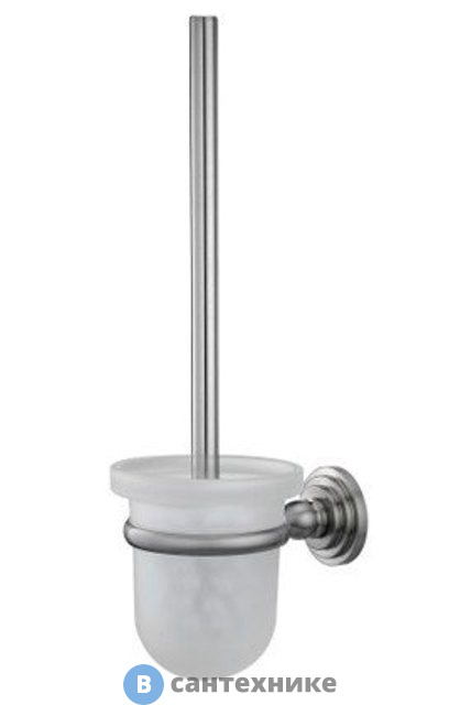 Щетка для унитаза WasserKRAFT Ammer K-7027 подвесная металл, покрытие "матовый хром", матовое стекло