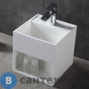 Тумба с раковиной ABBER Stein AS2639 30 см подвесная, белая матовая