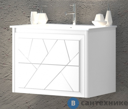 картинка Тумба под раковину SMILE Луиджи 70 подвесная, цв. белый матовый