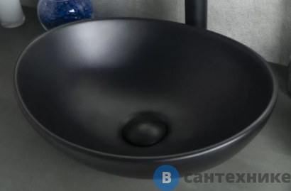картинка Раковина GID-ceramic Nc901 накладная, чёрный (410х340)