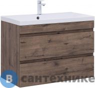 Тумба с раковиной Aquanet Нота new 90 цв.дуб веллингтон табак (335877)