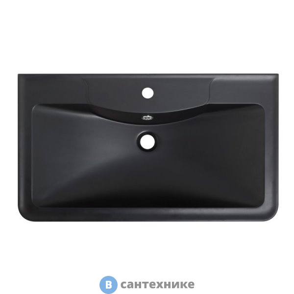 Раковина BelBagno BB800/455-LV-ART-ALR-NERO чёрная матовая, 800х455х145