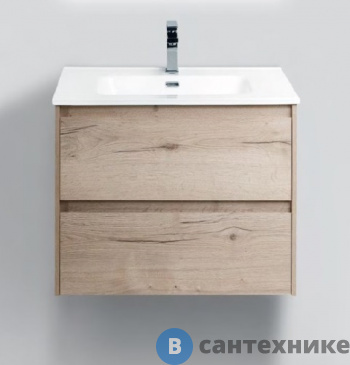 картинка Тумба под раковину BelBagno 61 см KRAFT-600-2C-SO-RGB подвесная с двумя выкатными ящиками, Rovere Galifax Bianco