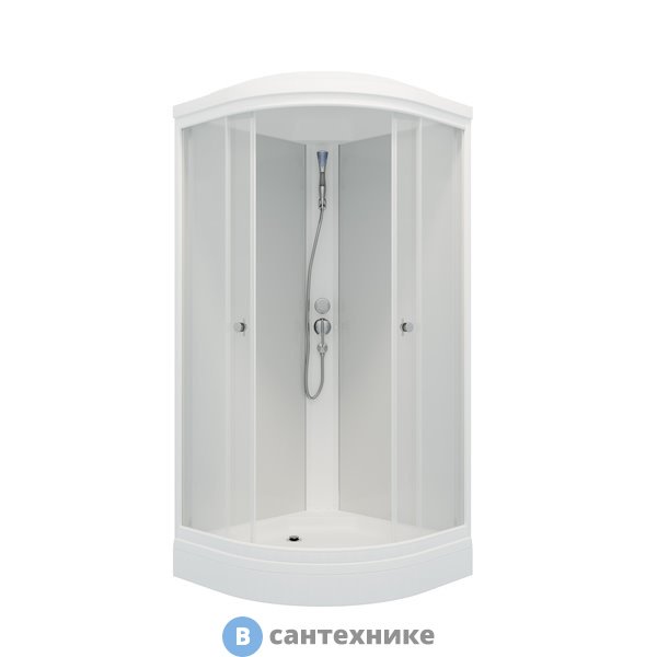 Душевая кабина Тритон Вельвет 90*90 А 1/4 круга, низ. подд., Белый, ДН4 (DK218)