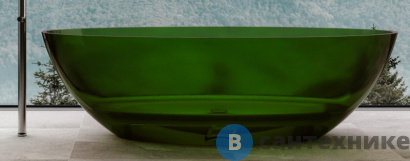 картинка Ванна ABBER Kristall AT9702Emerald 180х85 прозрачная зеленая