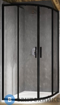 картинка Душевое ограждение Ravak BLSCP4-90 чёрный+Transparent (X3BM70300Z1)