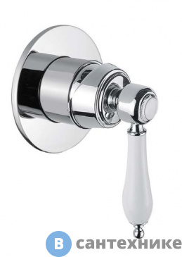 картинка Смеситель Cezares APHRODITE-DIM2-01-Bi встраиваемый для душа, хром, ручки белые