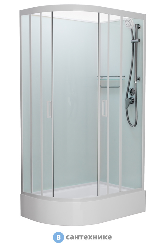Душевая кабина Frank F412/1R White правосторонняя средний поддон б/к (без крыши)