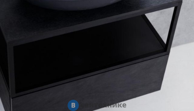 Вставка Cezares CADRO CADRO-70-MENS-NO в дно металлического каркаса под раковину, Nero Opaco, 663x423