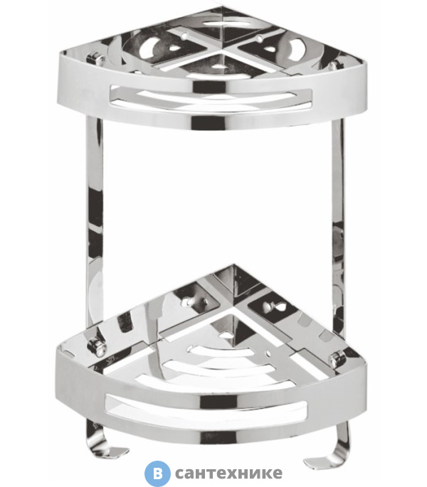 Полка AZARIO AZ-160-2 угловая двухэтажная, хром