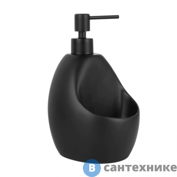 картинка Дозатор WasserKRAFT K-8099 black с емкостью для губки