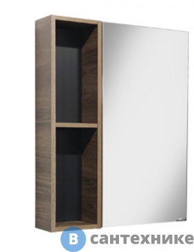 картинка Зеркало-шкаф Comforty Штутгарт-60 дуб тёмно-коричневый