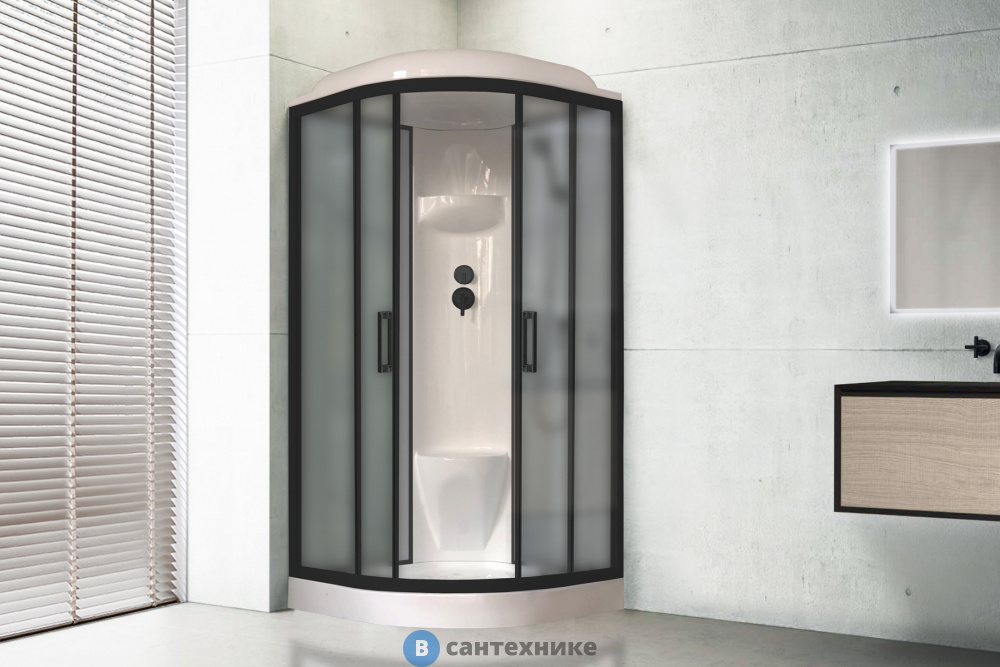 Душевая кабина Royal Bath RB 100HK6-GC-BL 1000x1000x2170 (серое/матовое)  