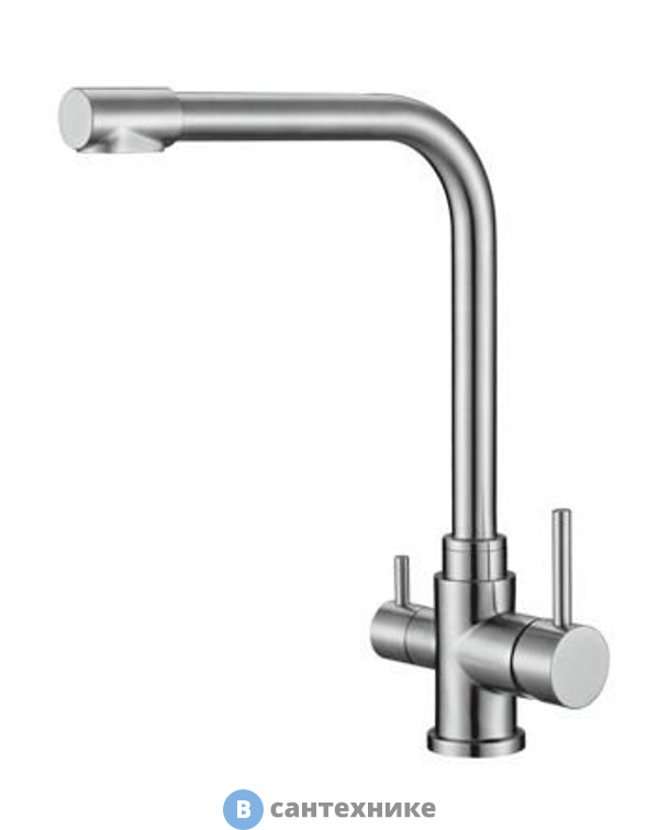 Смеситель BelBagno BB-LAM15-IN для кухни с краном для питьевой воды, нержавеющая сталь, сатин