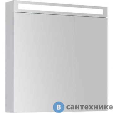 картинка Зеркальный шкаф Dreja MAX 80 с LED-освещением, белый глянец (77.9009W)