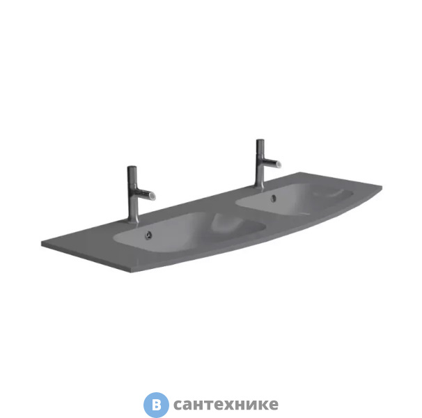 Раковина Jacob Delafon Nona EB1887RU-DE4 стеклянная, матовый серый, 140 см