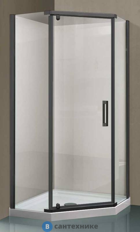 Душевой уголок Vincea Stresa VSP-1S900CLGM, 900*900, вороненая сталь, стекло прозрачное, без поддона