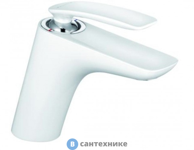 Однорычажный смеситель Kludi BALANCE 520269175 на умывальник, без донного клапана, белый/хром DN 10