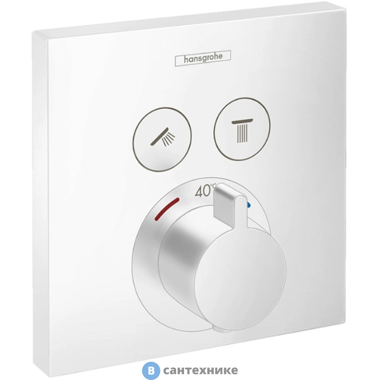 Смеситель Hansgrohe ShowerSelect 15763700 терм./ 2 потр., СМ, матовый белый, без внутренней части