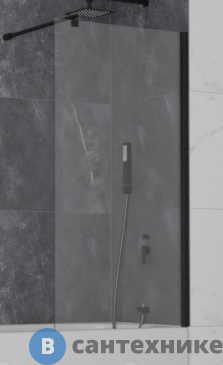 картинка Шторка на ванну RGW-SC-050B чёрный/прозрачное/6 мм 70*150 (351105007-14)