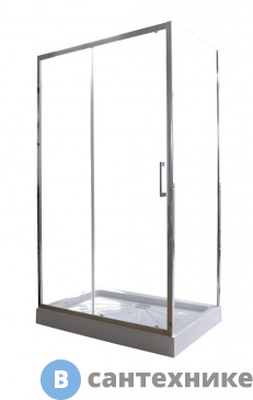 картинка Душевой уголок Cerutti GLORIA 120 (80x120x195) стекло прозрачное, алюм. полир.профиль, без поддона