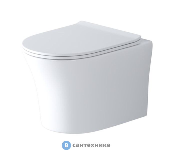 Унитаз подвесной Grossman Style GR-4475S (490*365*355) безободковый с тонкой крышкой