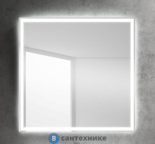 Зеркало BelBagno SPC-GRT-800-800-LED-BTN с встроенным светильником и кнопочным выключателем (800x30x800)