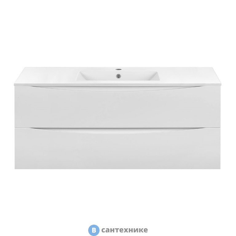 Тумба под раковину Vincea Mia 1200 подвесная, 2 выкатных ящика soft close, G.White (VMC-2MC120GW)