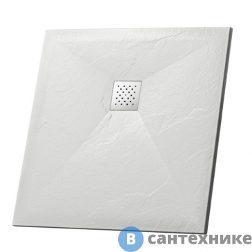 картинка Душевой поддон Grossman GR-S1100100Q (100*100*2,5) Strong, из искусственного камня квадратный белый, без сифона