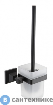 картинка Ёрш подвесной AZARIO ALTRE со стеклянной колбой, чёрный матовый (AZ-96013B)