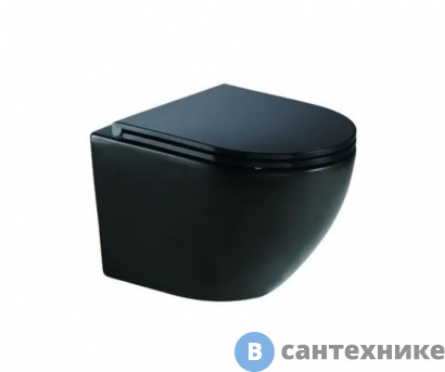 картинка Унитаз с инсталляцией WELTWASSER и кнопкой смыва (AMBERG 350 ST + MERZBACH 043 MT-BL + AMBERG RD-BL)