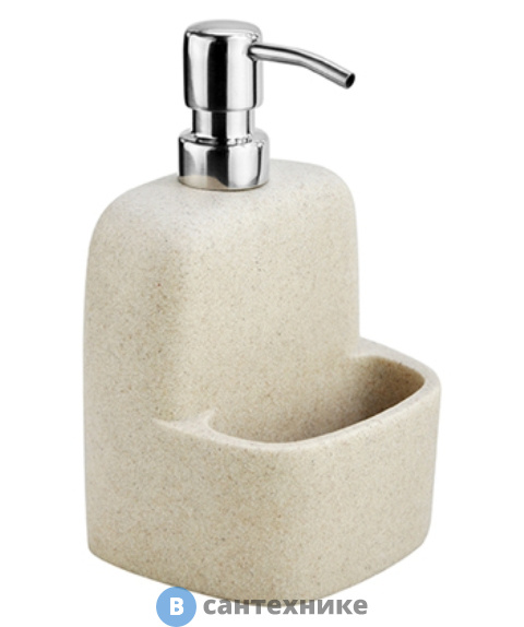 Дозатор с емкостью для губки WasserKRAFT K-8499 , 430 ml хромоникелевое покрытие, полирезин, нержавеющая сталь