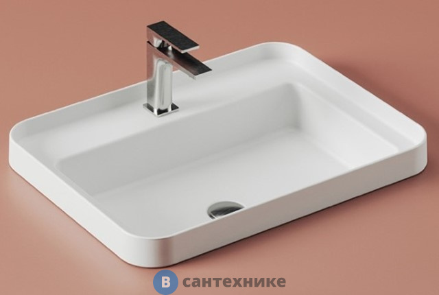 Раковина Artceram FUORI SCALA встраиваемая, 60х45см, c 1 отв под смеситель, без перелива, белый (TFL034 01 00)