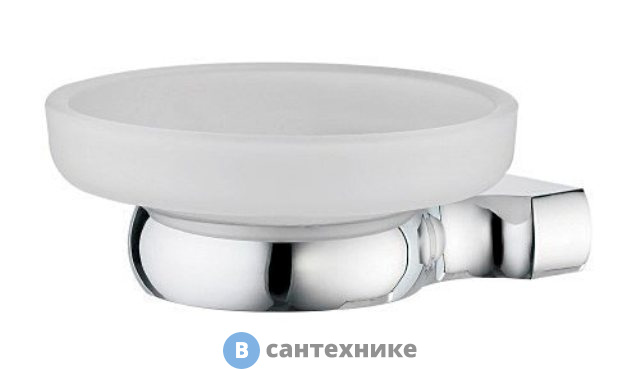 Мыльница WasserKRAFT Berkel K-6829 стеклянная металл, хромоникелевое покрытие, матовое стекло