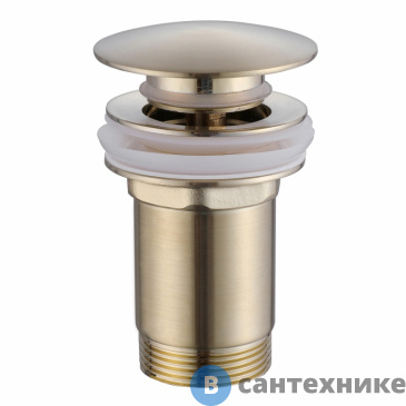 картинка Донный клапан ABBER AF0009G для раковины с переливом, клик-клак, золото матовое