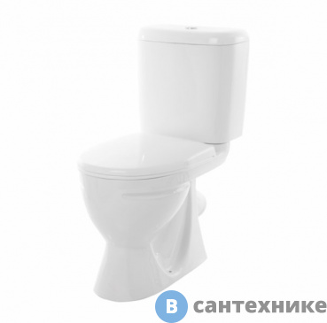 картинка Унитаз с бачком Sanita СТАНДАРТ эконом (арматура 1-режим. "Уклад", антивсплеск, сиденье полипропилен, крепление) (SDTSACC01090112)