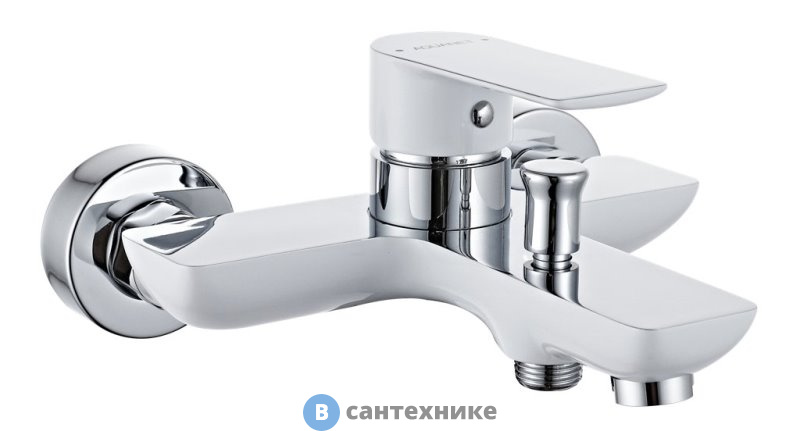 Смеситель Aquanet AF520-20CW Arctic, для ванны, хром/бел (216776)
