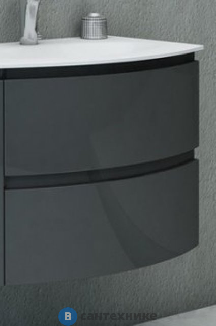 Тумба под раковину Cezares VAGUE 44221 с двумя выдвижными ящиками Antacite (69x52x55)