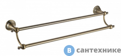 картинка Полотенцедержатель AZARIO ELVIA трубчатый двойной 60 см, бронза (AZ-91102Q)
