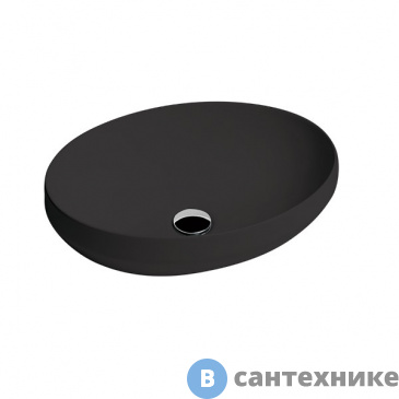 картинка Раковина AXA Decus 8510007 накладная овальная 500х350х150 мм, Black Matt