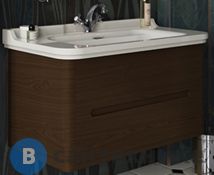 Тумба под раковину Kerasan Waldorf подвесная с 2-мя ящиками, темный орех (noce) (925546 Noce)