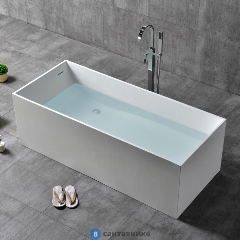 Ванна ABBER Stein AS9642-1.8 из искусственного камня белая матовая