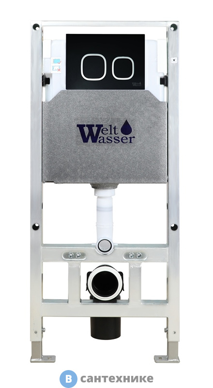 Инсталляция WELTWASSER WW AMBERG 506 ST BL для унитаза, чёрная клавиша