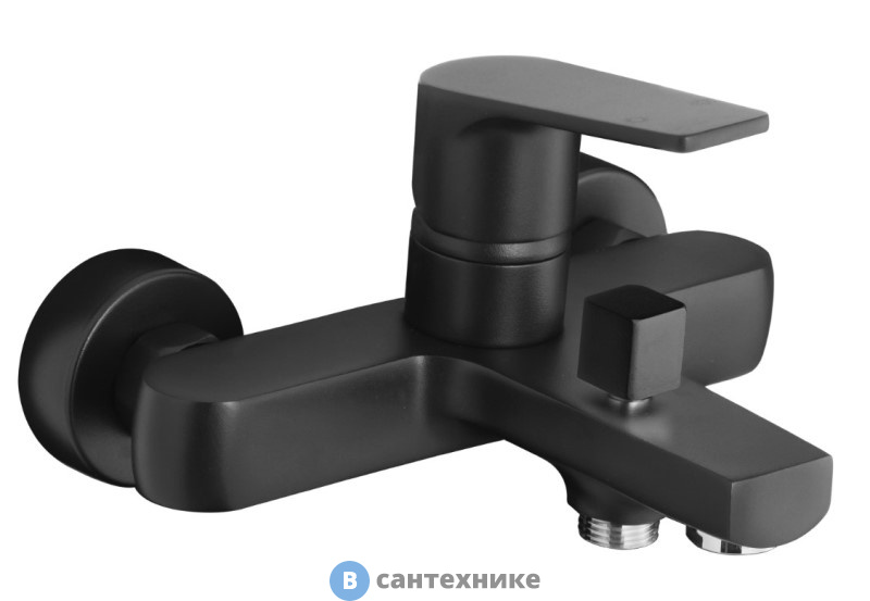 Смеситель AZARIO TREYA AZ-156805024 для ванны с коротким изливом, чёрный матовый