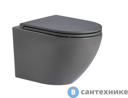 картинка Унитаз с инсталляцией WELTWASSER и кнопкой смыва (AMBERG 350 + MERZBACH 043 MT-GR + AMBERG RD-BL)