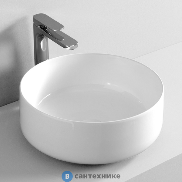 Раковина ArtCeram COGNAC накладная , 42 см, без отв под смеситель, без слив-перелива, белый (COL001 01 00)