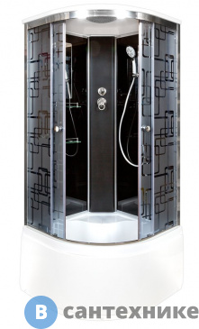 картинка Душевая кабина Deto BM4590 стандартная Black (90х90х220 см)