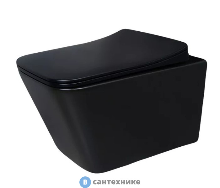 Унитаз подвесной GID-ceramic Tr2144Bm чёрный матовый (520х360х365)
