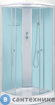 картинка Душевая кабина Aquarius SWT-1904 низкий поддон 80*80*210 матовое стекло, проф. серебро