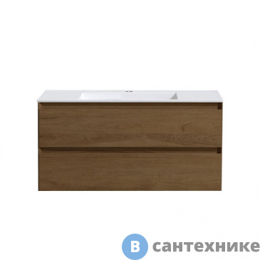 картинка Тумба под раковину Vincea Luka 1000 подвесная, 2 выкатных ящика soft-close, T.Oak (VMC-2L100TO)